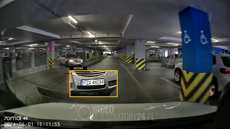 skuteczność nagrań kamery samochodowej 70mai m310 plus 4k